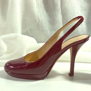 Kate spade patent leather burgundy slingback sz4